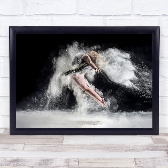 Frenzy Woman Female Dance Performer Leap Movement Powder Flour Wall Art Print