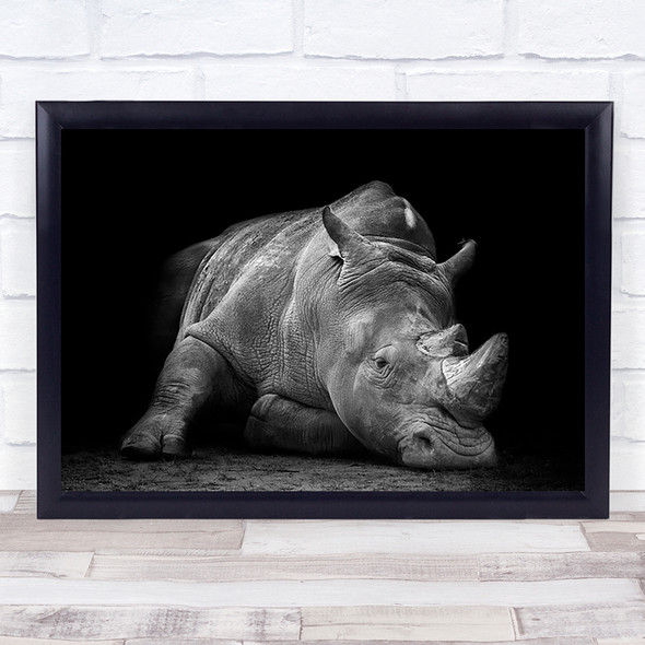 Rhinoceros Extinction Fauna Heavy Horns Power Powerful Sad Wall Art Print