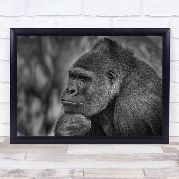 The thinker Gorilla Thoughtful Idea Animal Wall Art Print