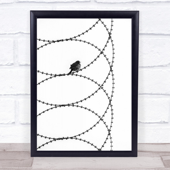 Transformation Bird Wire Barbed Fence Prison Wall Art Print