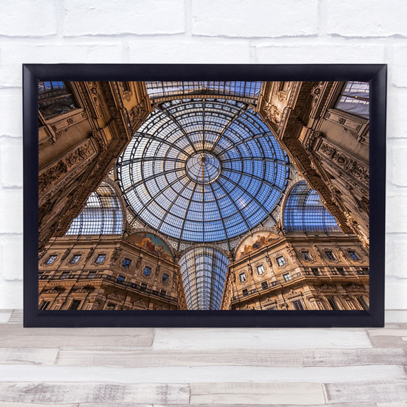 Blue Dome Milan Architecture Italy Ceiling Palace Skylight Sight Wall Art Print