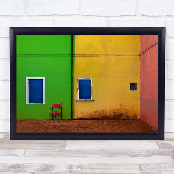 Colorland Architecture Abstract Chair Window Colour Colourful Alley Art Print