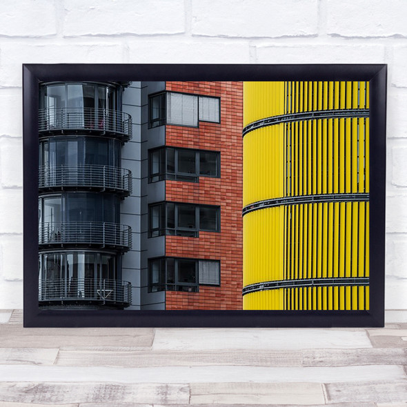 Facade Architecture Balcony Windows Bricks Balconies Pattern Wall Art Print