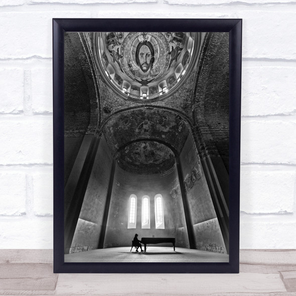 Holy Music Religion Abkhazia Cathedral Grand Piano Silhouette Wall Art Print