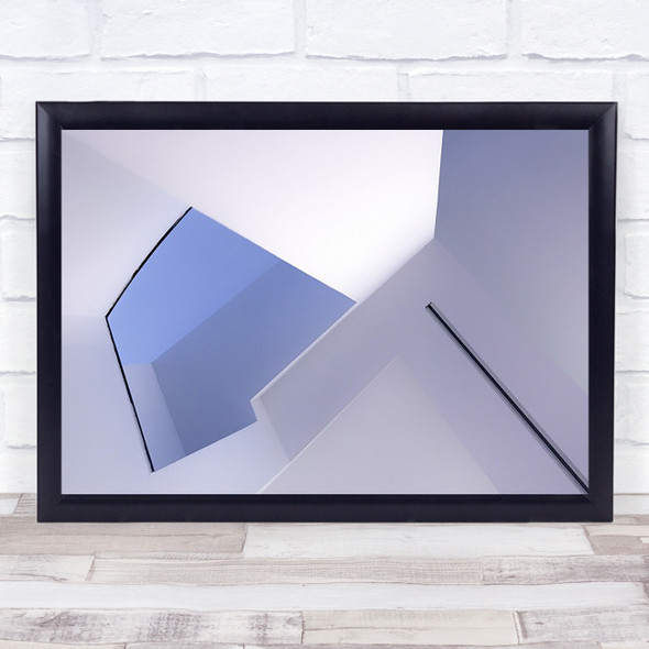 Interior lines Architecture Abstract Geometry Blue Shapes Wall Art Print