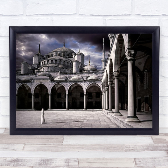 Lady The Mosque Istanbul Domes Arches Pillars Ancient Old Wall Art Print