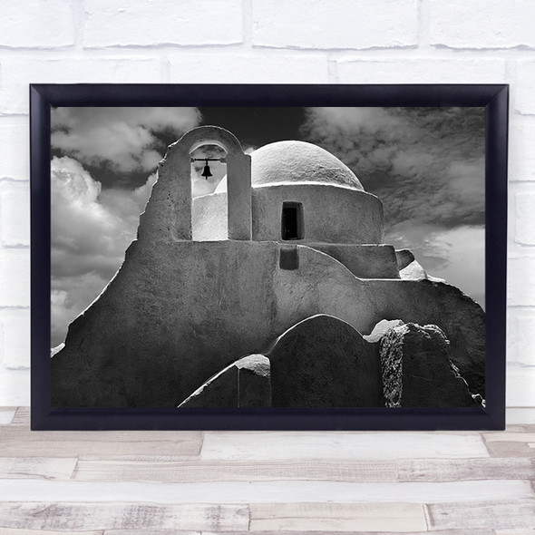 Mykonos Church Bell Greece Sight Travel Landmark Religion Wall Art Print