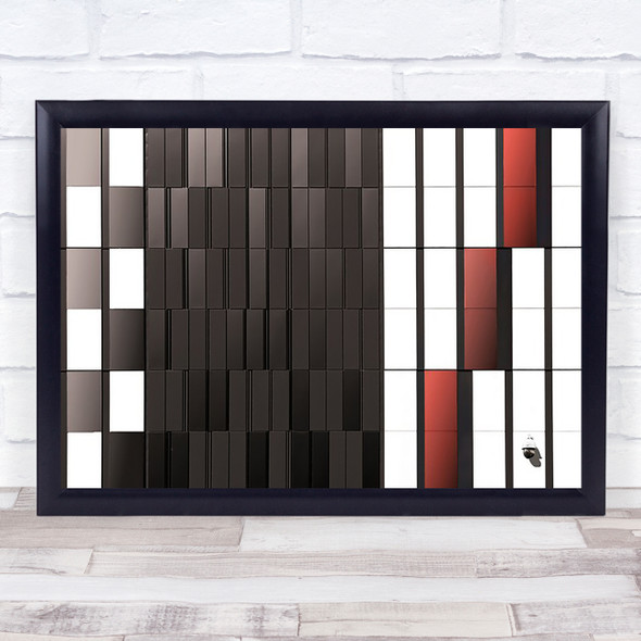 piano Architecture Red Facade Geometry Shapes Abstract Wall Art Print