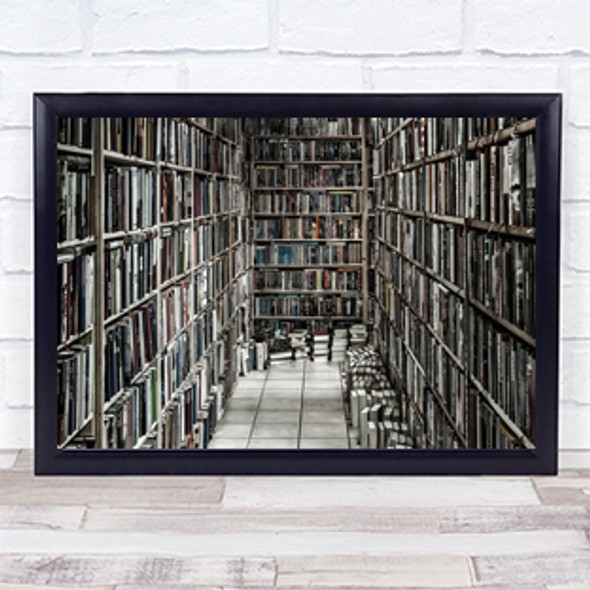 Reading Stuff Shelf Shelves Book Bookshop Shop Store Library Books Art Print