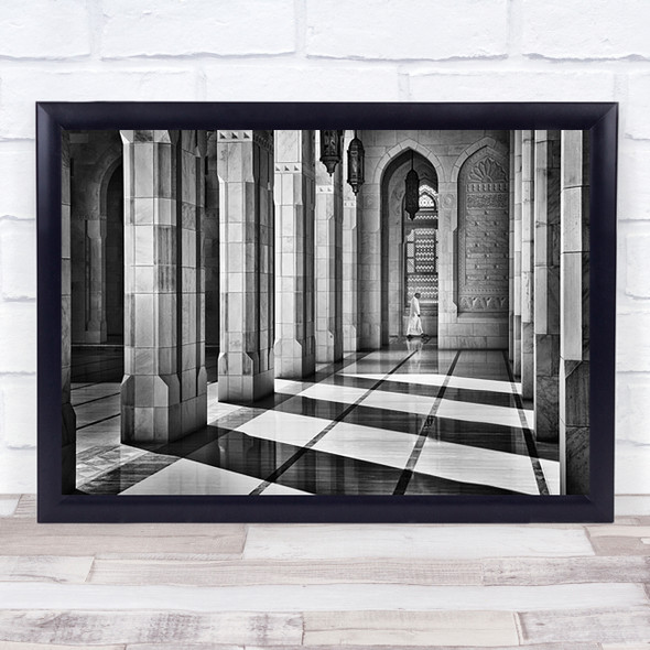 Shadows In The Mosque Architecture Pillar Column Religious Wall Art Print