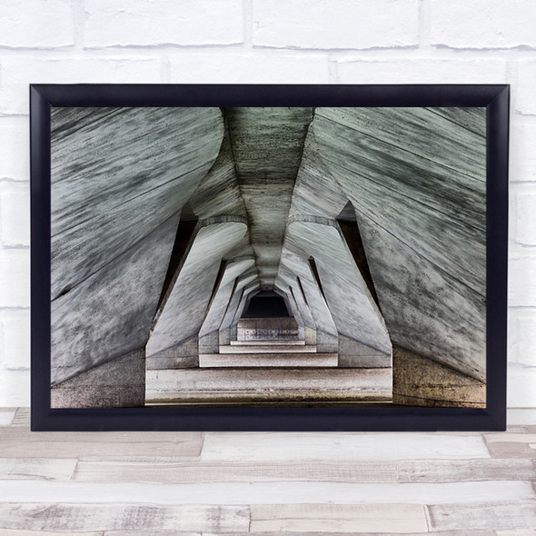 Singapore Tunnel Bridge Espalande Perspective Concrete Industrial Wall Art Print