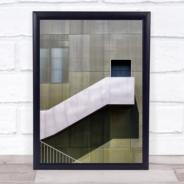 Staircase Facade Corrugated Architecture Industrial Guimaraes Wall Art Print