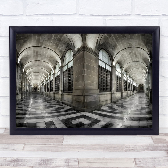 The Corridors Of Escorial Hallway Arches Ceiling Wall Art Print