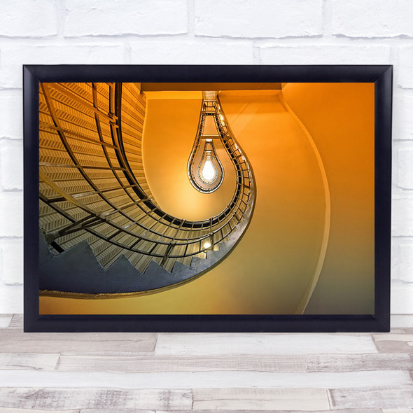 The Pear Stairs Stairwell Light Bulb Lamp Symbolism Metaphor Wall Art Print