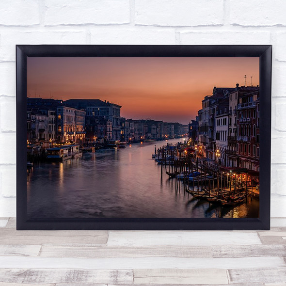 Venice Grand Canal At Sunset Architecture Skyline Cityscape Italy Wall Art Print