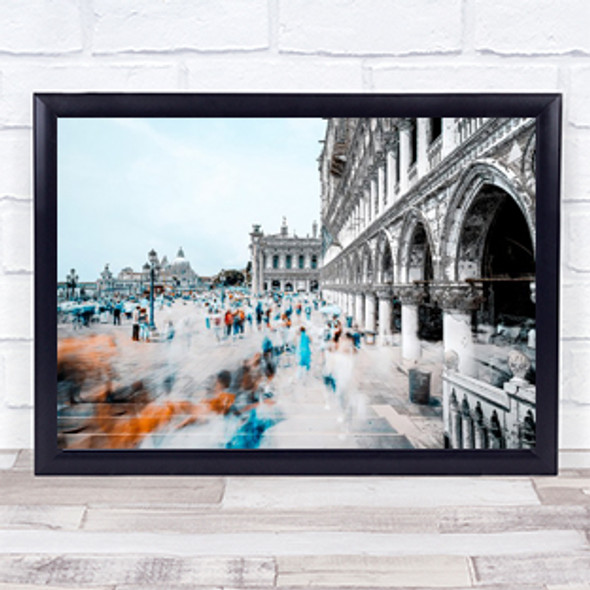 Venice Palace Palaces Pillar Pillars Columns Column Piazza Square Wall Art Print