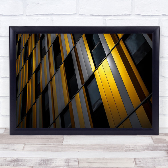 Yellow Facade Architecture Windows Vignette Wall Art Print