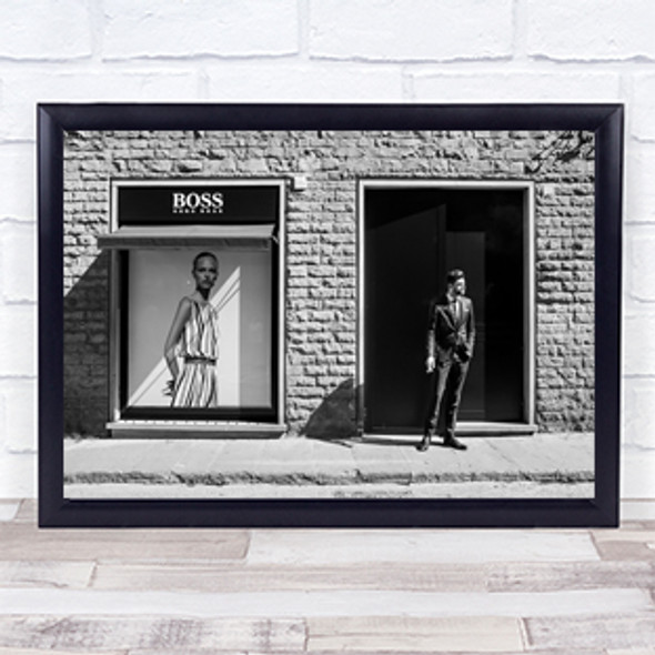 boss Street Model Suit Man Shop Shopping Window Male Wall Art Print