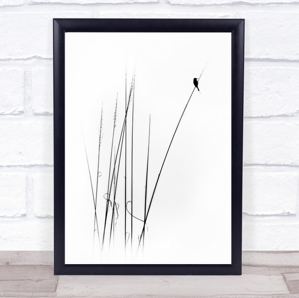 a sabbatical Graphic Bird Reed Minimalism Abstract Water Balance Wall Art Print