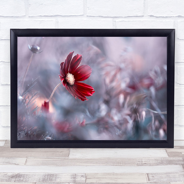 Carmen Flower L Red Bokeh Garden Wall Art Print