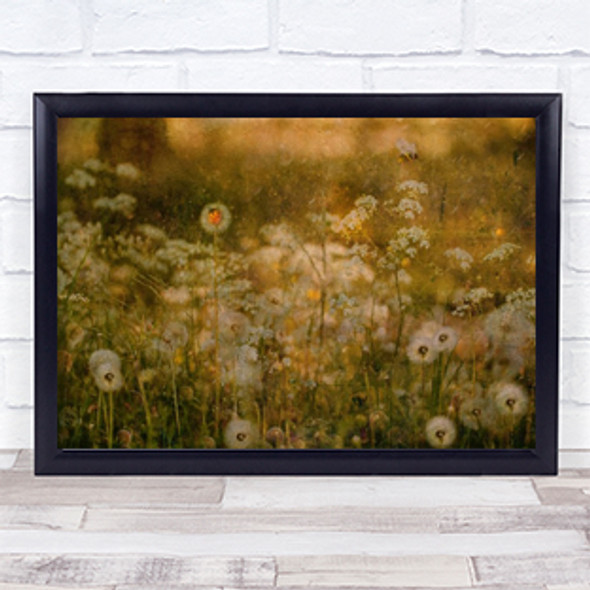 Dandelion Dreams Meadow Summer Dandelions Texture Flowers Wall Art Print