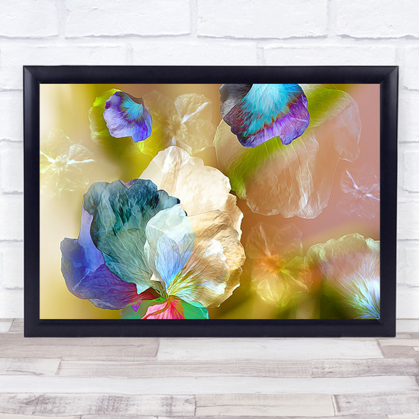 Floating petals Flowers Creative Abstract Flower l Botanical Colour Art Print