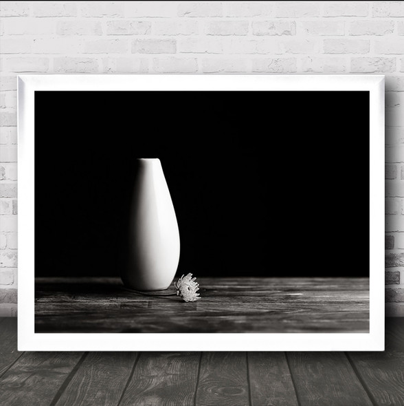 Flower Vase Solitude Alone Lonely Dark Wall Art Print