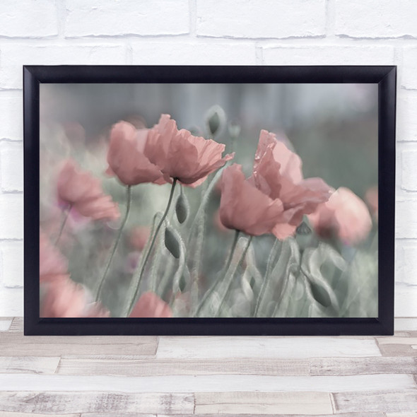 Softly Flower Blossom Bloom Pink Poppy Papaver Lens baby Painterly Art Print