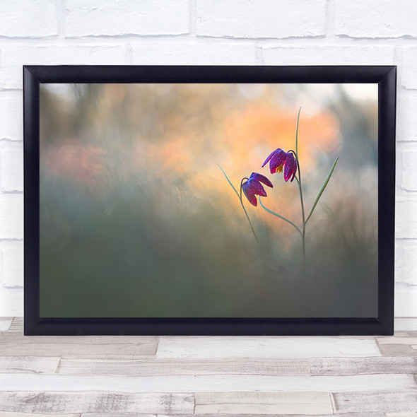 Spring Danse Snakes head Fritillary Pink L Botanical Wall Art Print