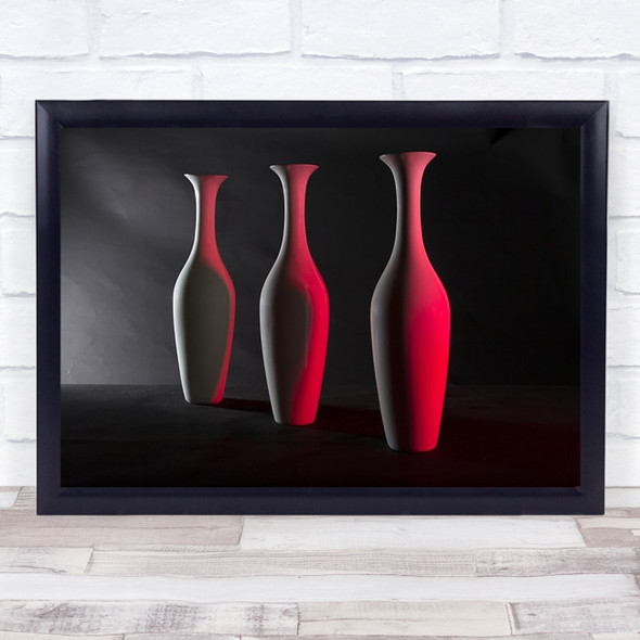 Three Vases Red Wall Art Print