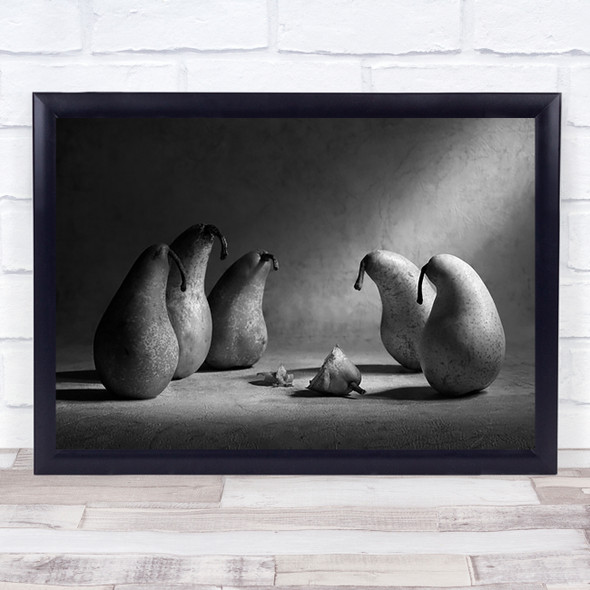 Conceptual Pears Sad Emotion Feeling Fruits Dead Wall Art Print