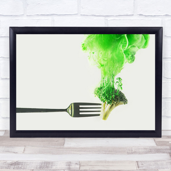 Disintegrated Broccoli Smoking Fork Wall Art Print