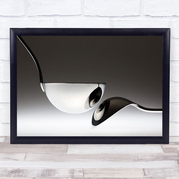 Eyes Reflection Restaurant Surveillance Kitchen Cutlery Spoons Wall Art Print