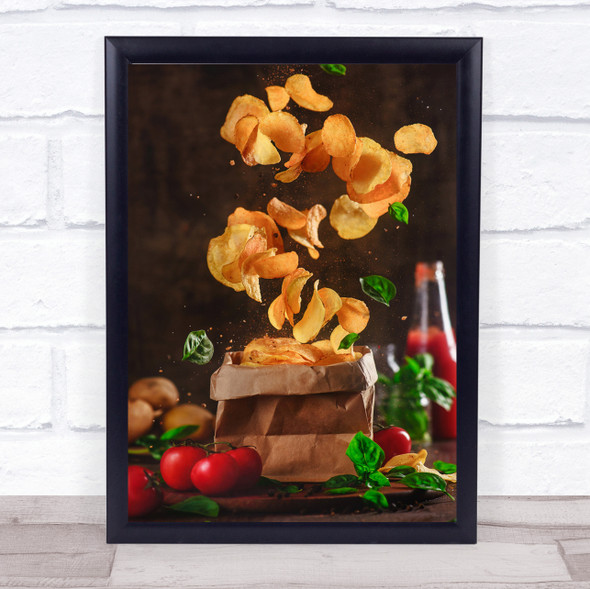 Food Chips Crisps Basil Herbs Tomato Juice Art Print