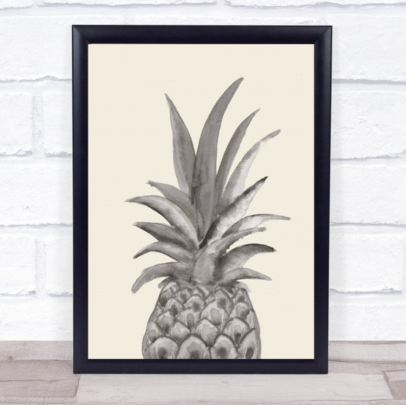 Ink Pineapple Illustration Fruit Watercolour Graphic Wall Art Print