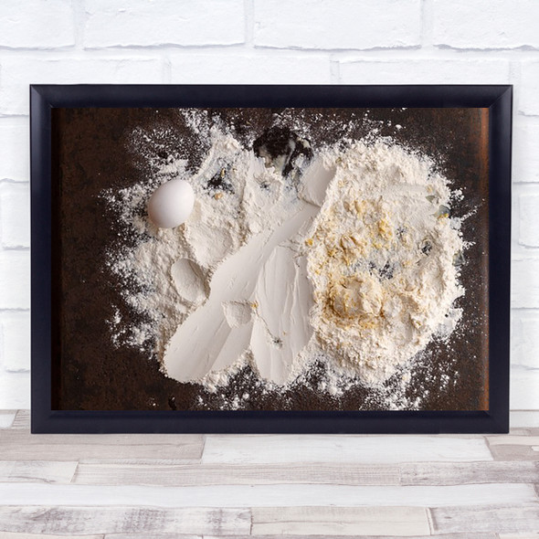 One Egg Flour Still-Life Wall Art Print