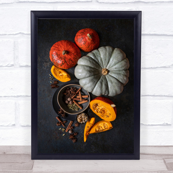 Pumpkins Vegetable Vegetables Fall Halloween Wall Art Print