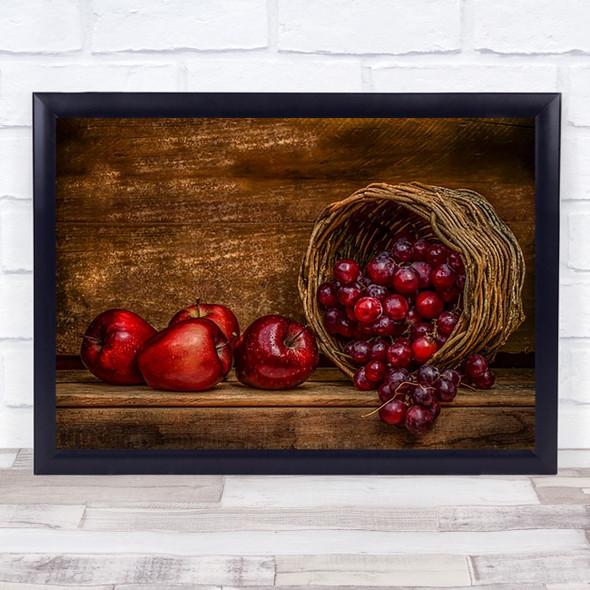 Red Apples And Grapes Wall Art Print