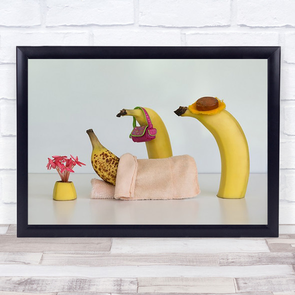 Sick Banana Bananas Fruit Humour Illness Bed Wall Art Print