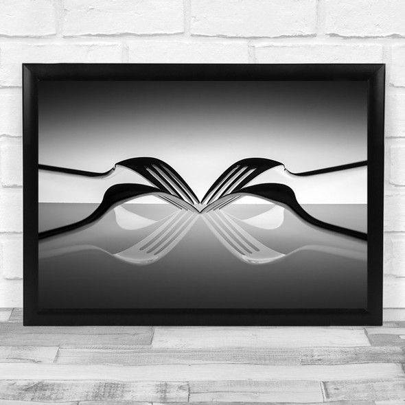 Spider Fork Reflection Forks Mirror Abstract Wall Art Print