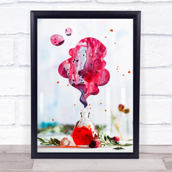 Summer Perfume (Red) Graphic Red Bottle Liquid Wall Art Print