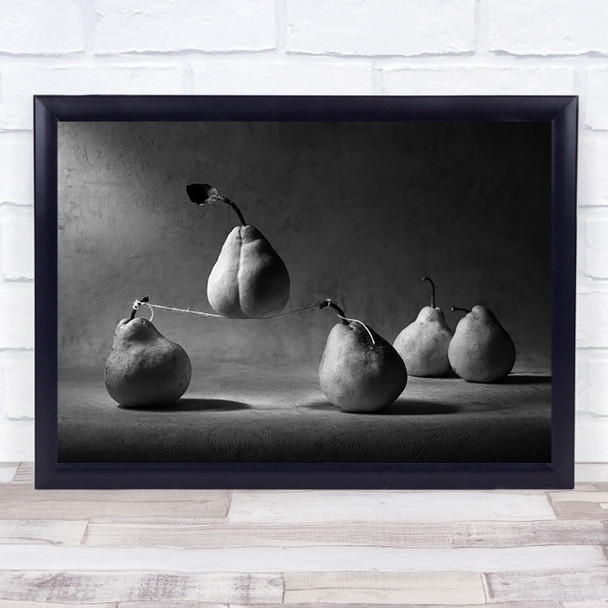 The Circus Pears Pear Balance Conceptual Fruit Wall Art Print