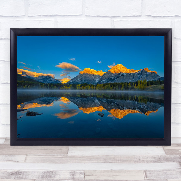 A Perfect Morning in Canadian Rockies Canada Sunrise Reflection Wall Art Print