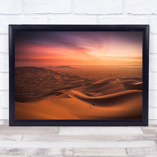 An End A Beginning Desert Erg Chebbi Sunset Morocco Soft Sand Dunes Art Print