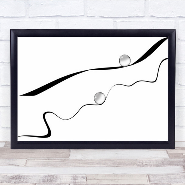 Alternatives Simple B&W Graphic Abstract Pearl Pearls Drop Drops Wall Art Print