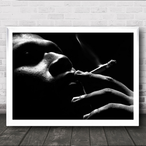 Ngiso' Lantang Portrait Face Hand Cigarette Smoke Smoker Smoking Wall Art Print