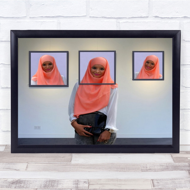 She And Herself Rotterdam Netherlands Exhibition Red Head Scarf Woman Art Print