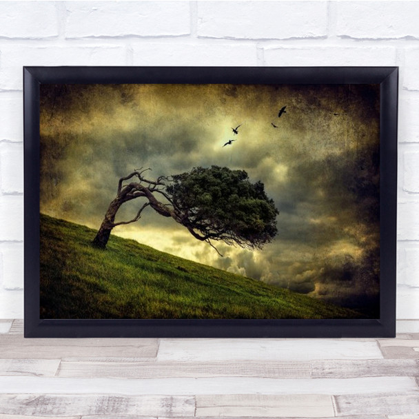 Winds Of Change Tree Artistic Painterly Texture Alone Lonely Old Wall Art Print