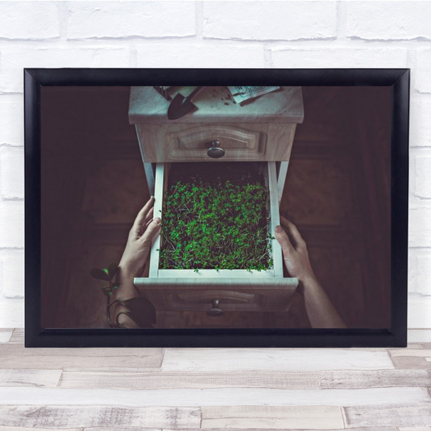 Avoir La Main Verte Grow Growing Green Earth Environment Drawer Wall Art Print