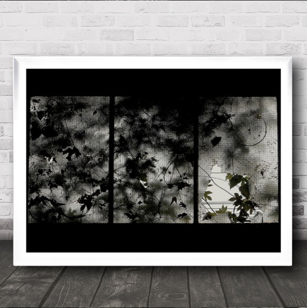 Contact Sheet Leaves Abstract Leaf Dark Low Key Low-Key Pattern Wall Art Print